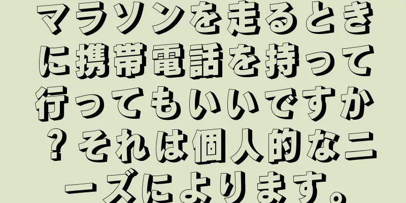 マラソンを走るときに携帯電話を持って行ってもいいですか？それは個人的なニーズによります。