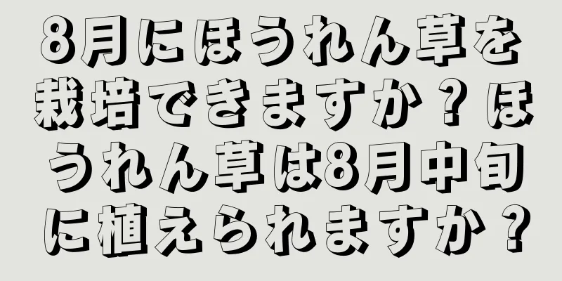 8月にほうれん草を栽培できますか？ほうれん草は8月中旬に植えられますか？