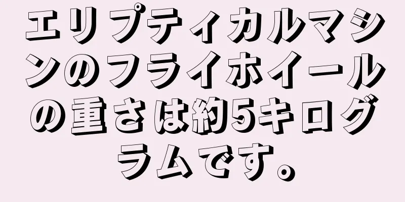 エリプティカルマシンのフライホイールの重さは約5キログラムです。