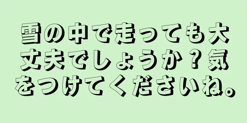 雪の中で走っても大丈夫でしょうか？気をつけてくださいね。