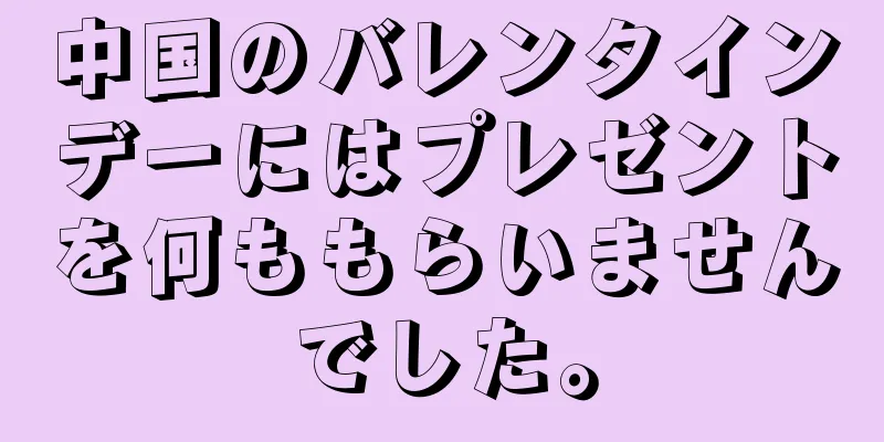 中国のバレンタインデーにはプレゼントを何ももらいませんでした。