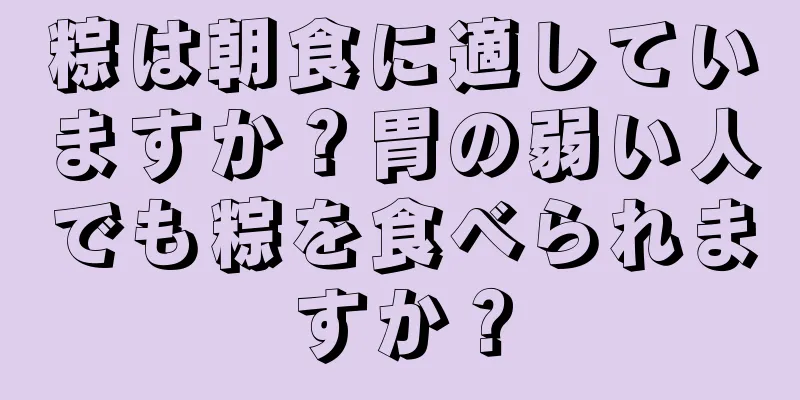 粽は朝食に適していますか？胃の弱い人でも粽を食べられますか？