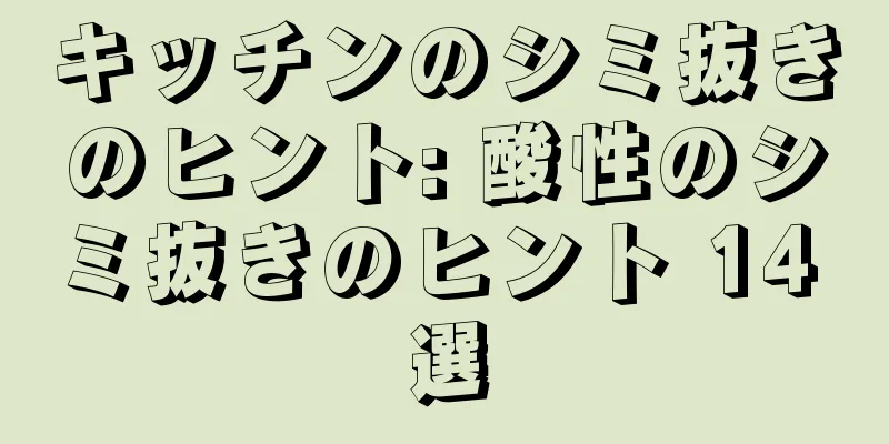 キッチンのシミ抜きのヒント: 酸性のシミ抜きのヒント 14 選
