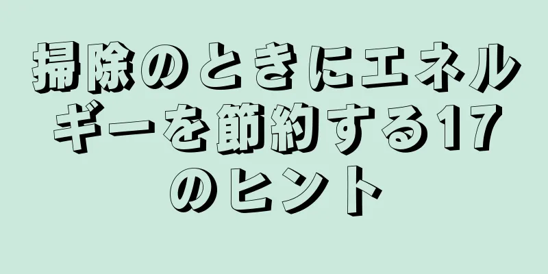 掃除のときにエネルギーを節約する17のヒント