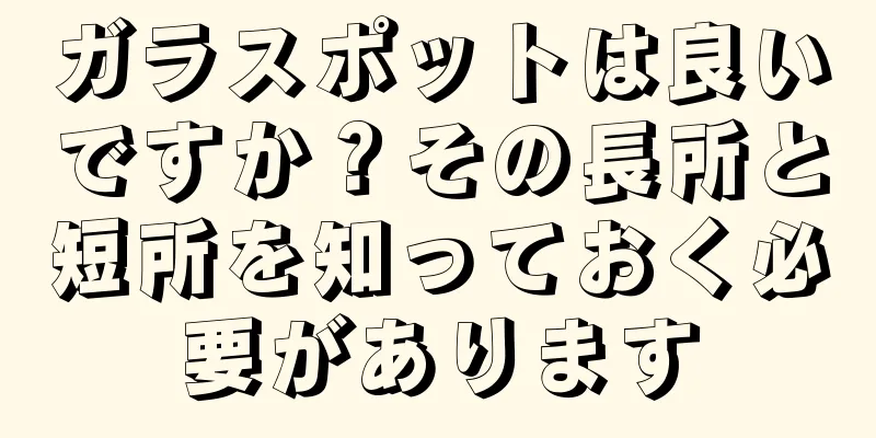 ガラスポットは良いですか？その長所と短所を知っておく必要があります