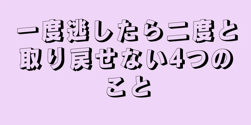 一度逃したら二度と取り戻せない4つのこと
