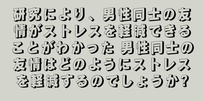 研究により、男性同士の友情がストレスを軽減できることがわかった 男性同士の友情はどのようにストレスを軽減するのでしょうか?