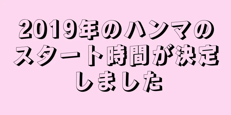 2019年のハンマのスタート時間が決定しました