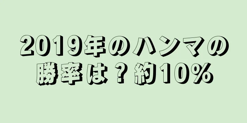 2019年のハンマの勝率は？約10％
