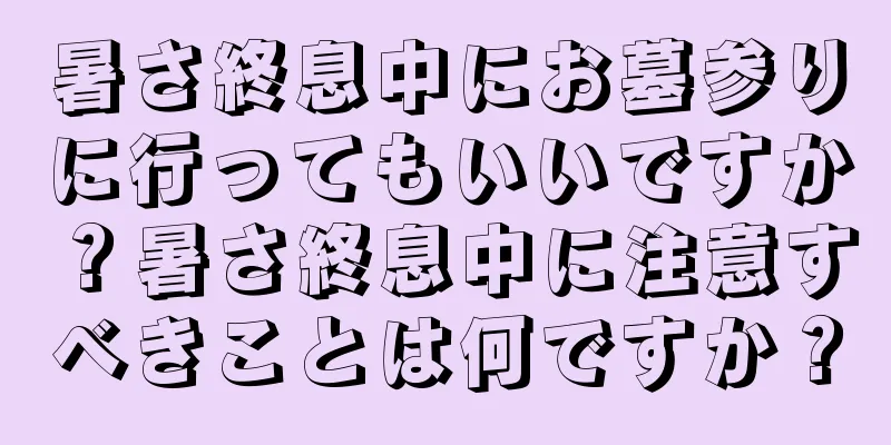 暑さ終息中にお墓参りに行ってもいいですか？暑さ終息中に注意すべきことは何ですか？