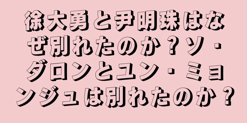 徐大勇と尹明珠はなぜ別れたのか？ソ・ダロンとユン・ミョンジュは別れたのか？