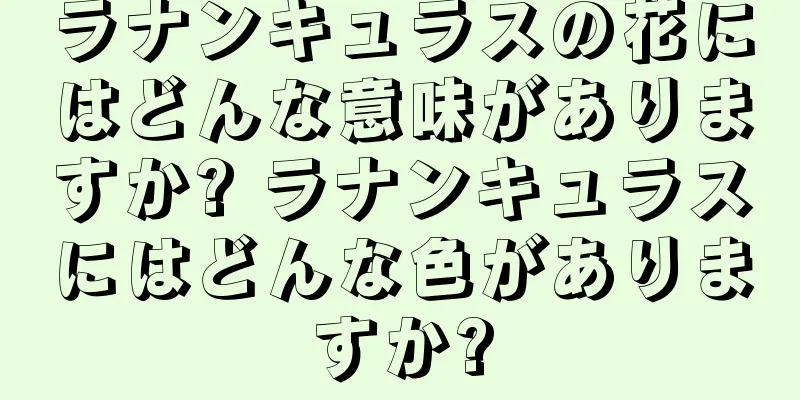 ラナンキュラスの花にはどんな意味がありますか? ラナンキュラスにはどんな色がありますか?