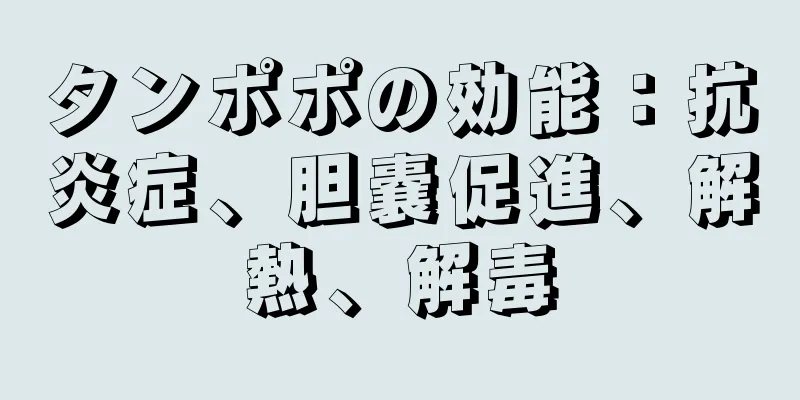 タンポポの効能：抗炎症、胆嚢促進、解熱、解毒