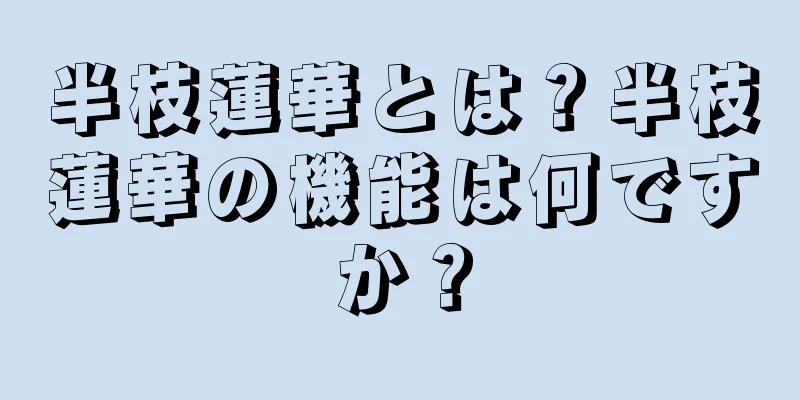 半枝蓮華とは？半枝蓮華の機能は何ですか？