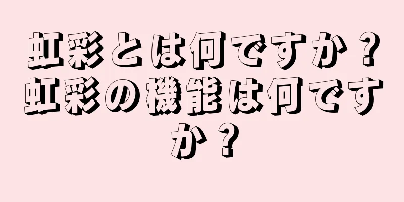 虹彩とは何ですか？虹彩の機能は何ですか？
