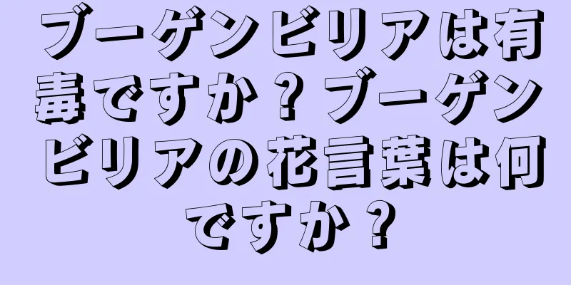 ブーゲンビリアは有毒ですか？ブーゲンビリアの花言葉は何ですか？