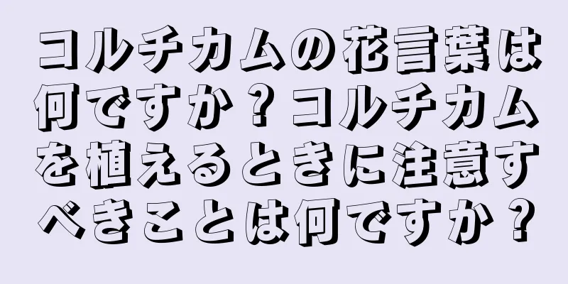 コルチカムの花言葉は何ですか？コルチカムを植えるときに注意すべきことは何ですか？