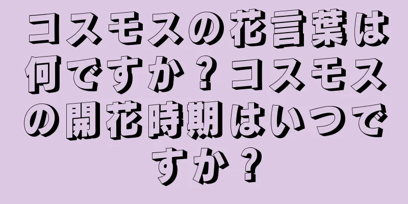 コスモスの花言葉は何ですか？コスモスの開花時期はいつですか？
