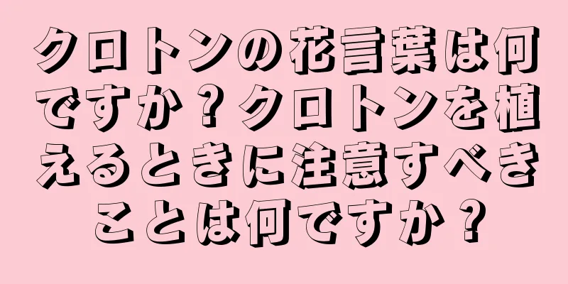 クロトンの花言葉は何ですか？クロトンを植えるときに注意すべきことは何ですか？