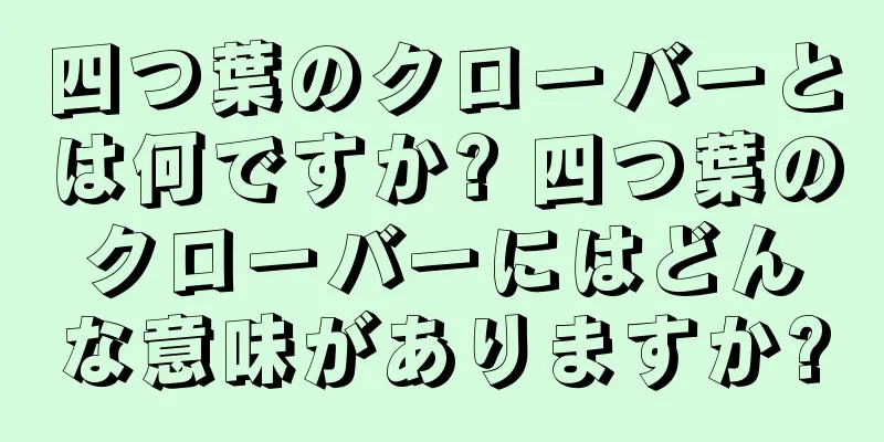 四つ葉のクローバーとは何ですか? 四つ葉のクローバーにはどんな意味がありますか?