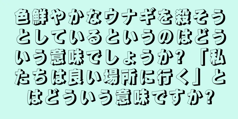 色鮮やかなウナギを殺そうとしているというのはどういう意味でしょうか? 「私たちは良い場所に行く」とはどういう意味ですか?