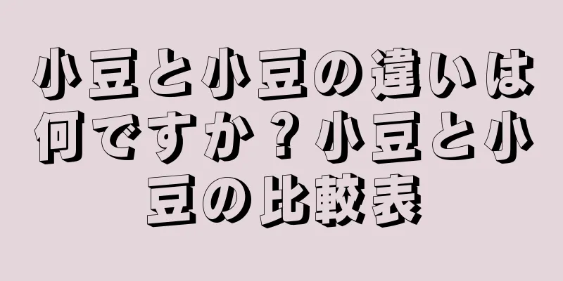 小豆と小豆の違いは何ですか？小豆と小豆の比較表