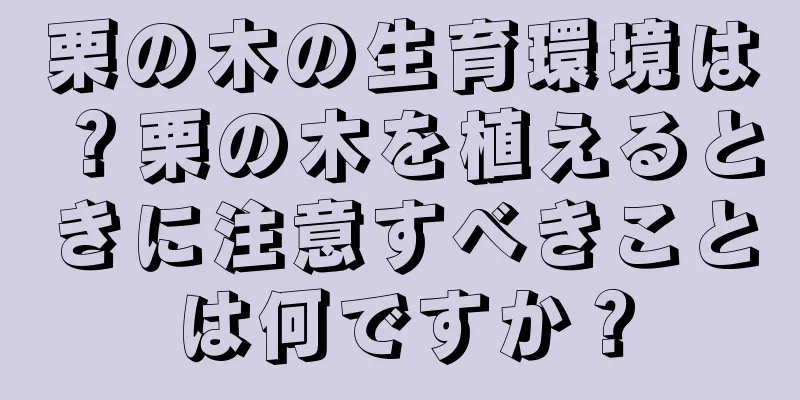 栗の木の生育環境は？栗の木を植えるときに注意すべきことは何ですか？