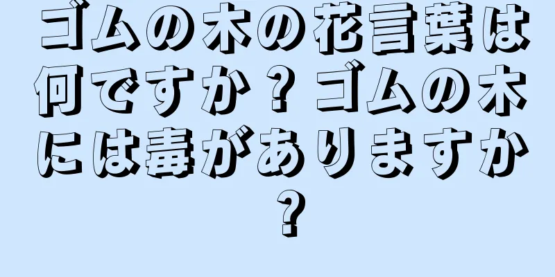 ゴムの木の花言葉は何ですか？ゴムの木には毒がありますか？