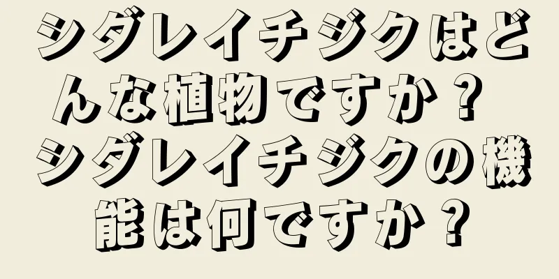 シダレイチジクはどんな植物ですか？ シダレイチジクの機能は何ですか？