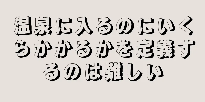 温泉に入るのにいくらかかるかを定義するのは難しい