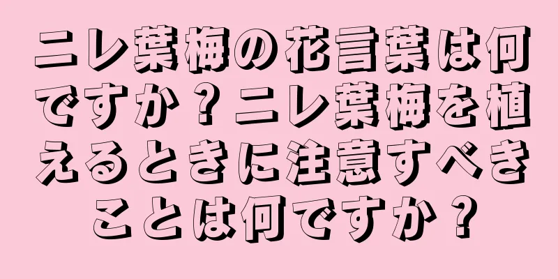 ニレ葉梅の花言葉は何ですか？ニレ葉梅を植えるときに注意すべきことは何ですか？