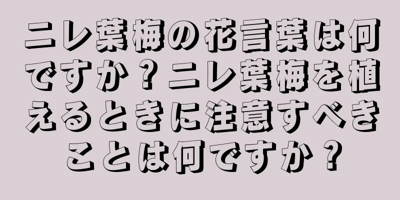 ニレ葉梅の花言葉は何ですか？ニレ葉梅を植えるときに注意すべきことは何ですか？