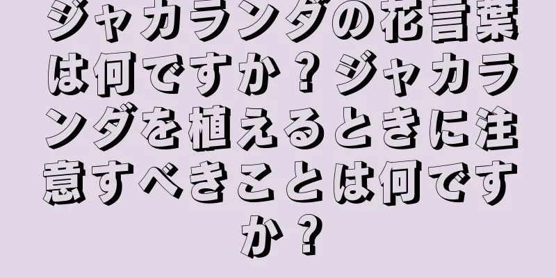 ジャカランダの花言葉は何ですか？ジャカランダを植えるときに注意すべきことは何ですか？