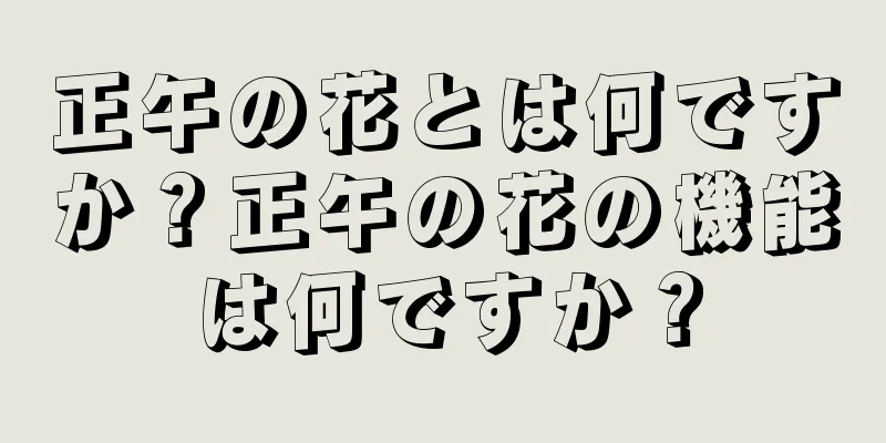正午の花とは何ですか？正午の花の機能は何ですか？