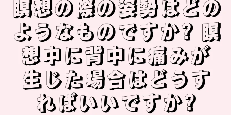 瞑想の際の姿勢はどのようなものですか? 瞑想中に背中に痛みが生じた場合はどうすればいいですか?