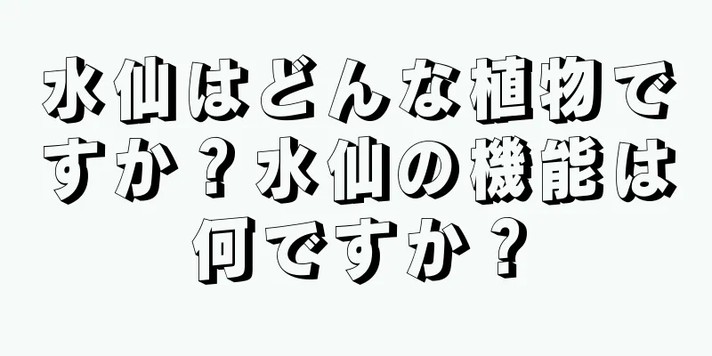 水仙はどんな植物ですか？水仙の機能は何ですか？