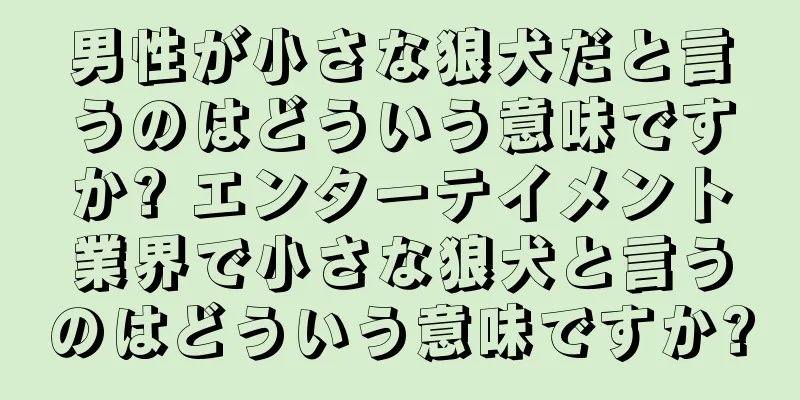 男性が小さな狼犬だと言うのはどういう意味ですか? エンターテイメント業界で小さな狼犬と言うのはどういう意味ですか?