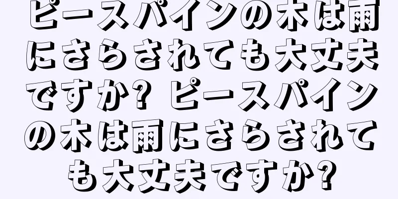 ピースパインの木は雨にさらされても大丈夫ですか? ピースパインの木は雨にさらされても大丈夫ですか?