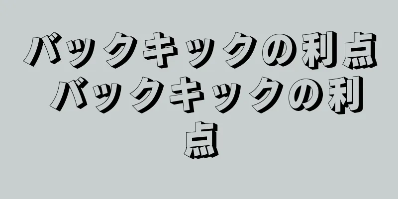 バックキックの利点 バックキックの利点