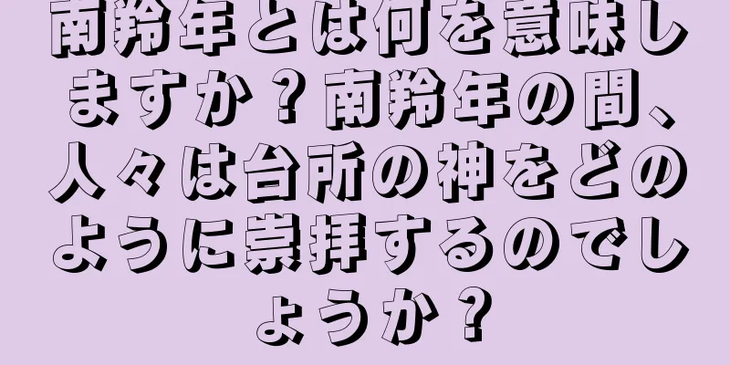 南羚年とは何を意味しますか？南羚年の間、人々は台所の神をどのように崇拝するのでしょうか？