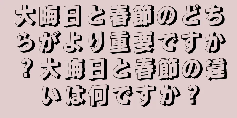 大晦日と春節のどちらがより重要ですか？大晦日と春節の違いは何ですか？