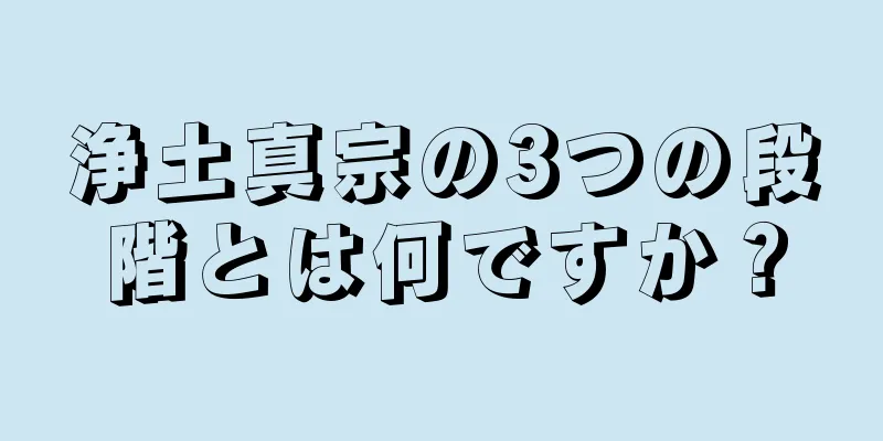浄土真宗の3つの段階とは何ですか？