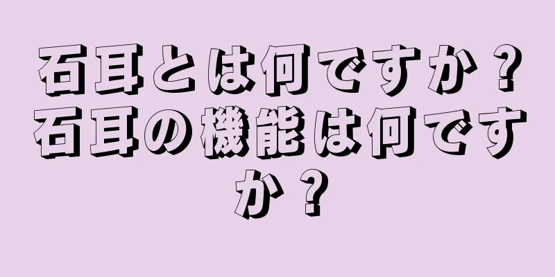 石耳とは何ですか？石耳の機能は何ですか？