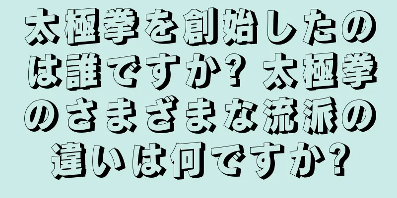 太極拳を創始したのは誰ですか? 太極拳のさまざまな流派の違いは何ですか?