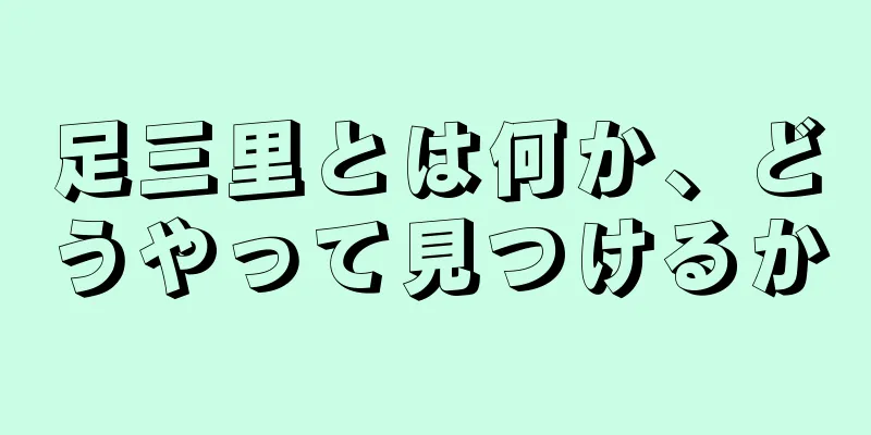足三里とは何か、どうやって見つけるか